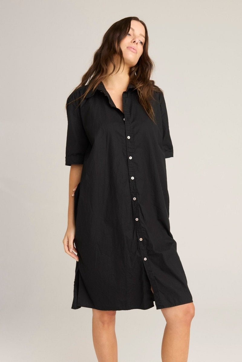 DENNI SHIRT DRESS - NOIR (PRE - ORDER) - Primness