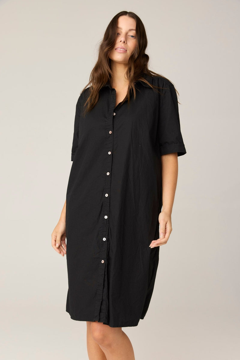 DENNI SHIRT DRESS - NOIR (PRE - ORDER) - Primness