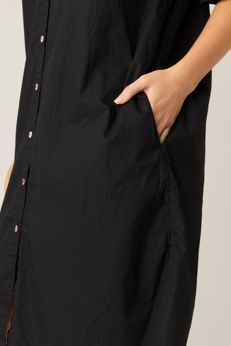 DENNI SHIRT DRESS - NOIR (PRE - ORDER) - Primness