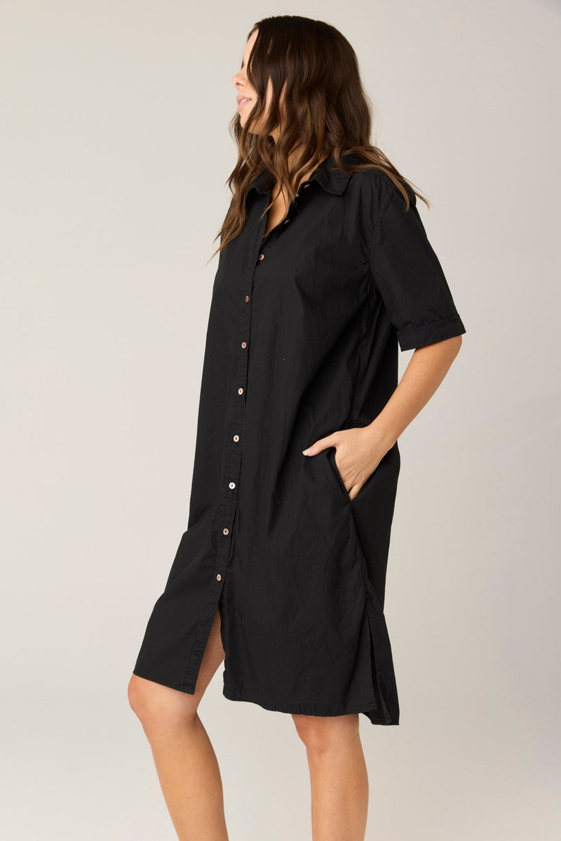 DENNI SHIRT DRESS - NOIR (PRE - ORDER) - Primness