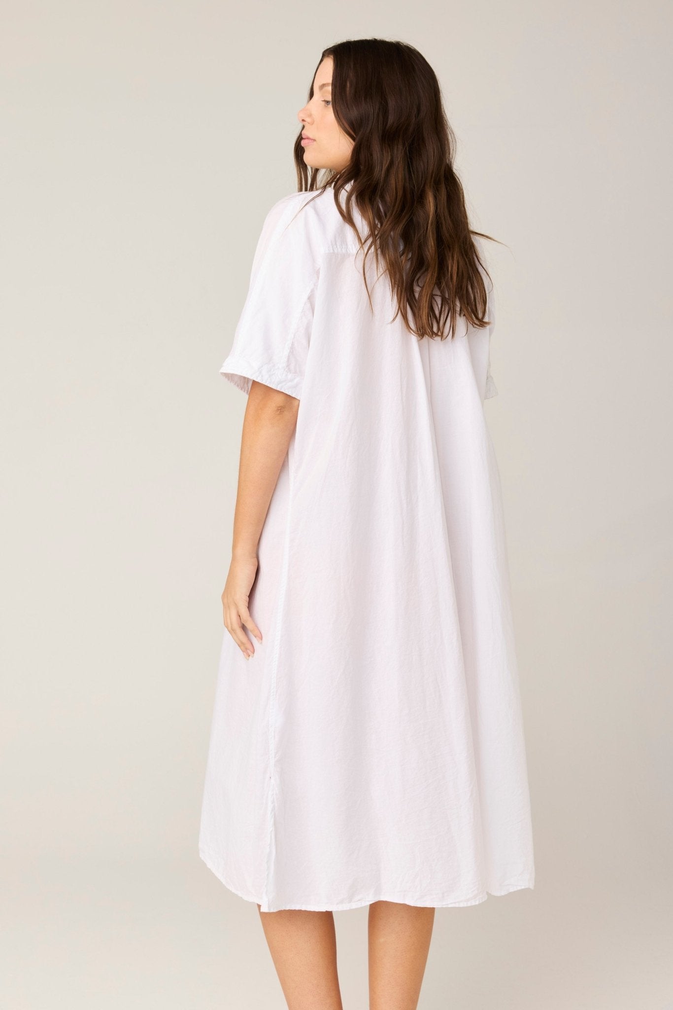 DEVOILE SHIRT DRESS - BLANC (PRE - ORDER) - Primness