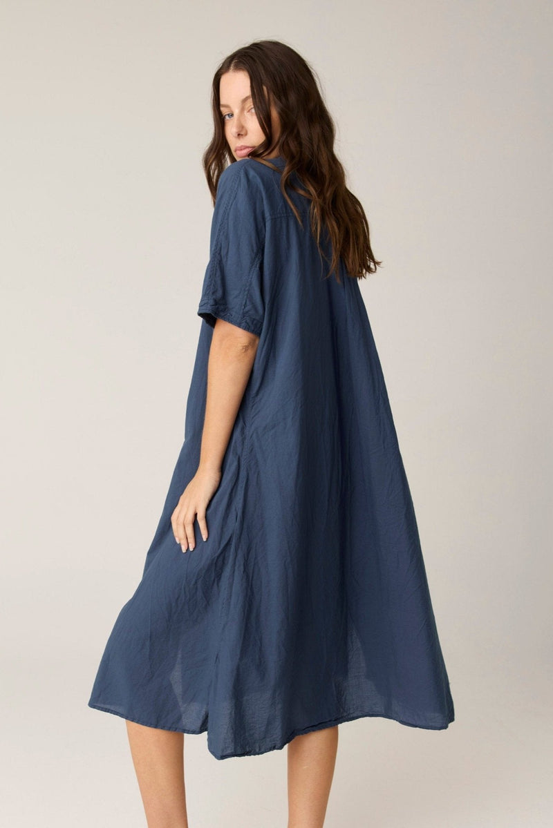 DEVOILE SHIRT DRESS - DARK NAVY (PRE - ORDER) - Primness