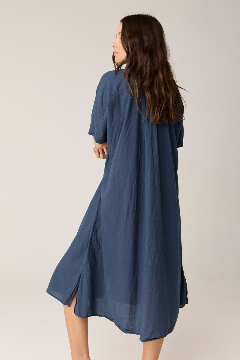 DEVOILE SHIRT DRESS - DARK NAVY (PRE - ORDER) - Primness