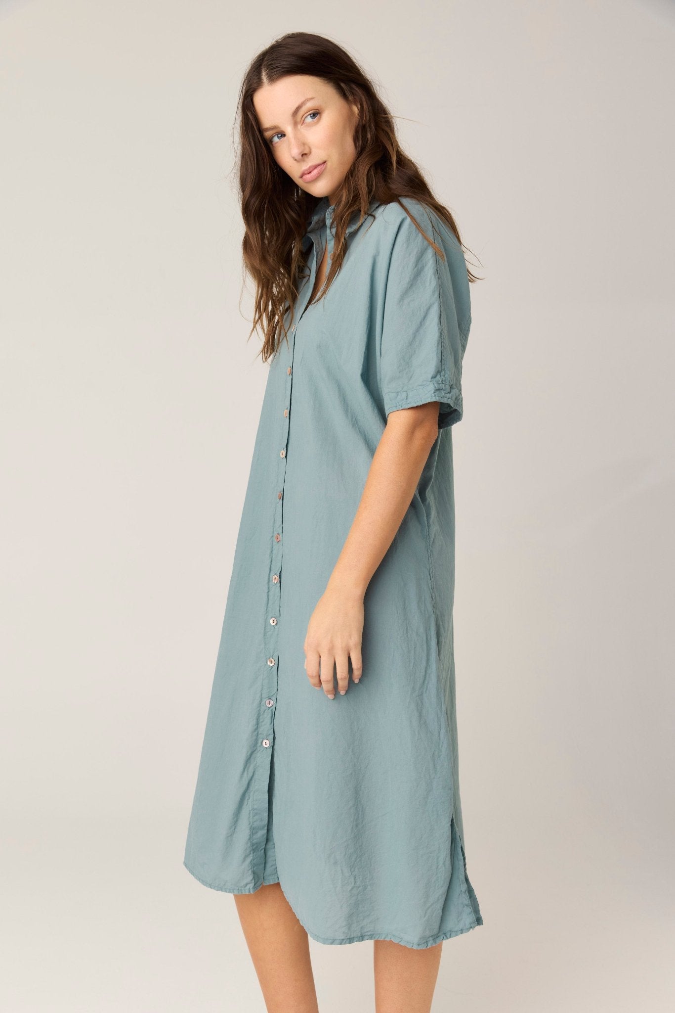 DEVOILE SHIRT DRESS - LAGOON (PRE - ORDER) - Primness