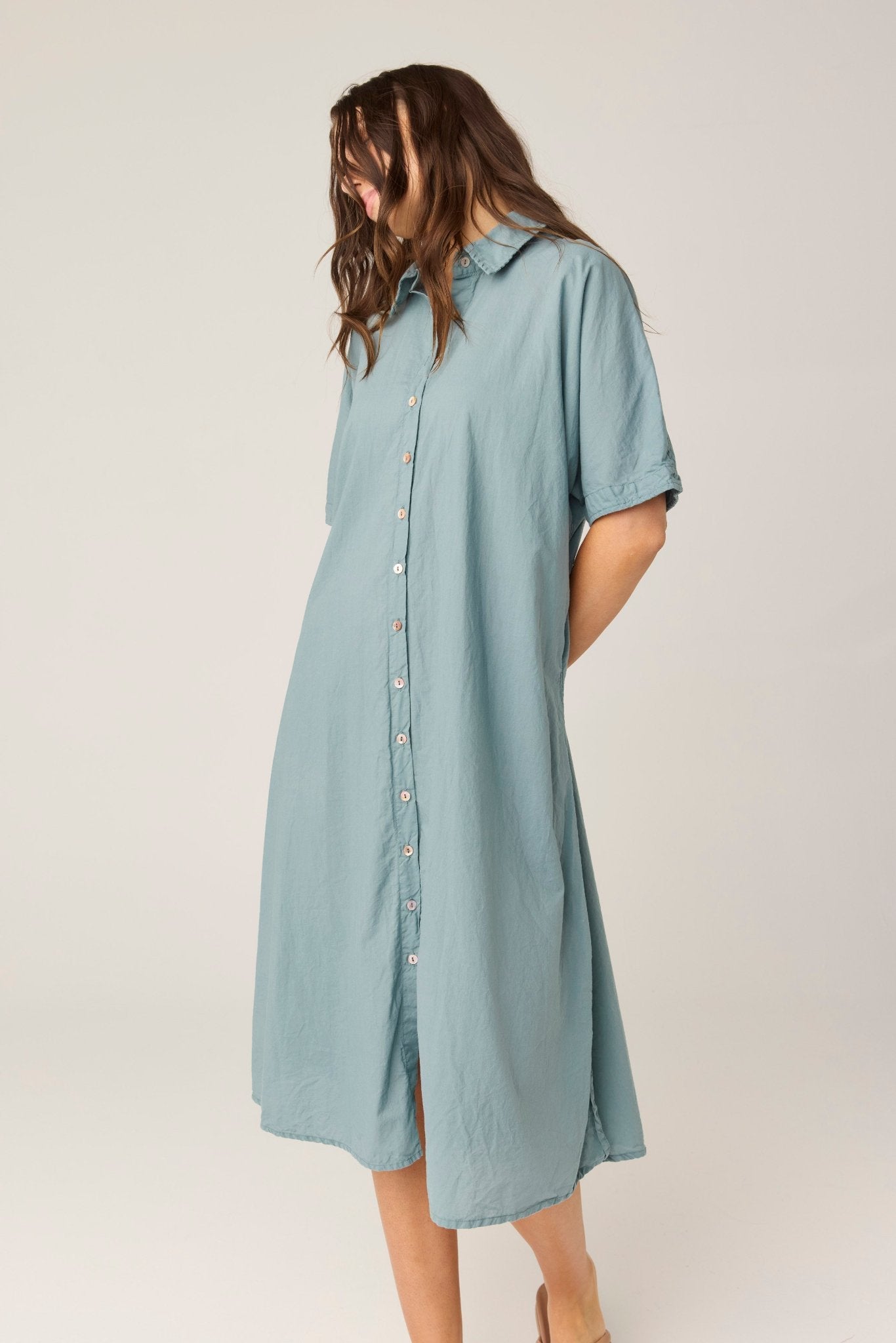 DEVOILE SHIRT DRESS - LAGOON (PRE - ORDER) - Primness