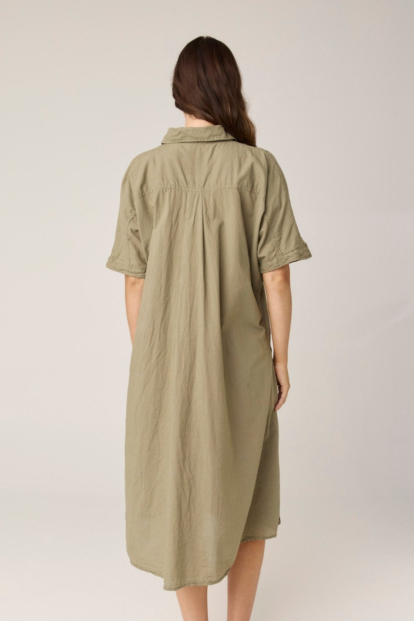 DEVOILE SHIRT DRESS - MOSS (PRE - ORDER) - Primness