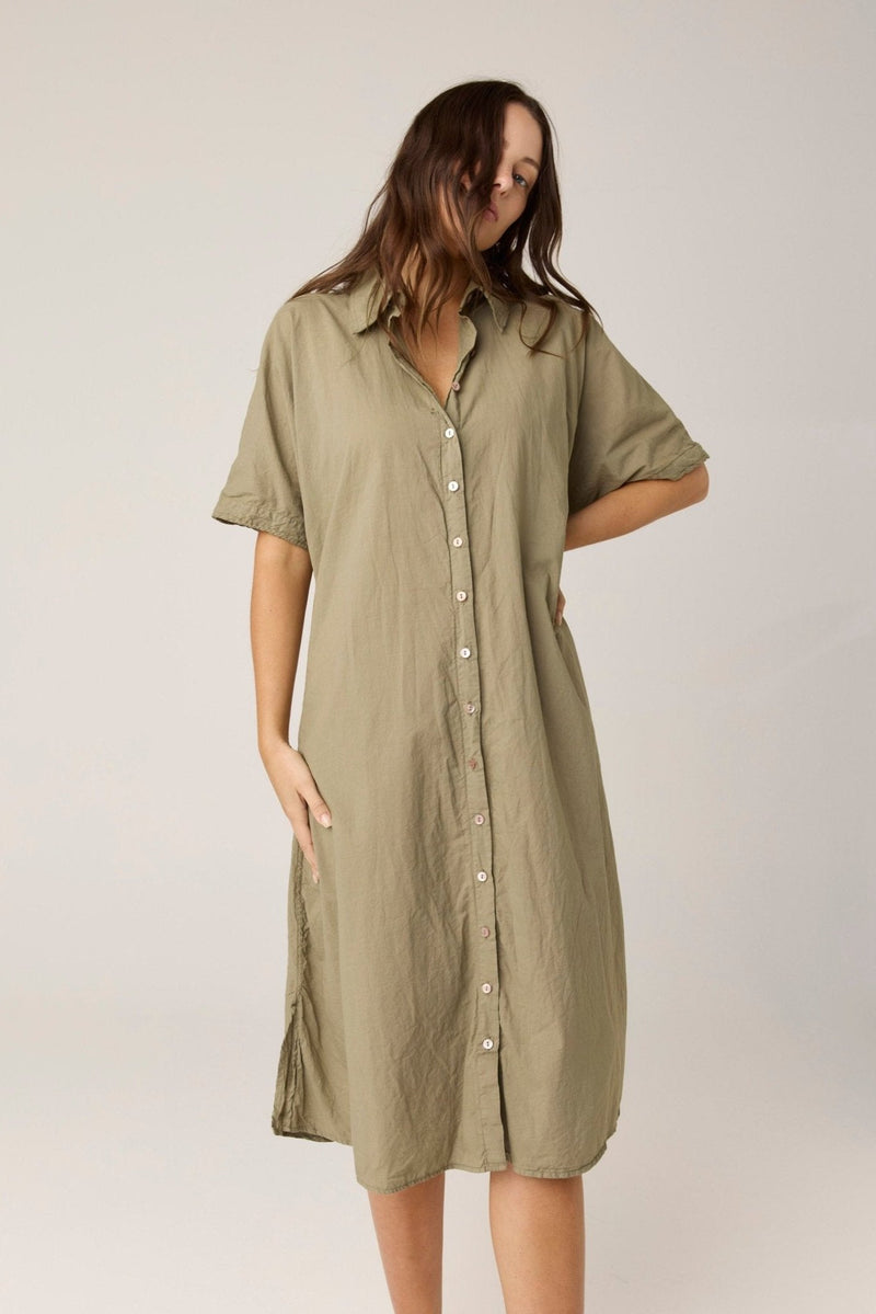 DEVOILE SHIRT DRESS - MOSS (PRE - ORDER) - Primness