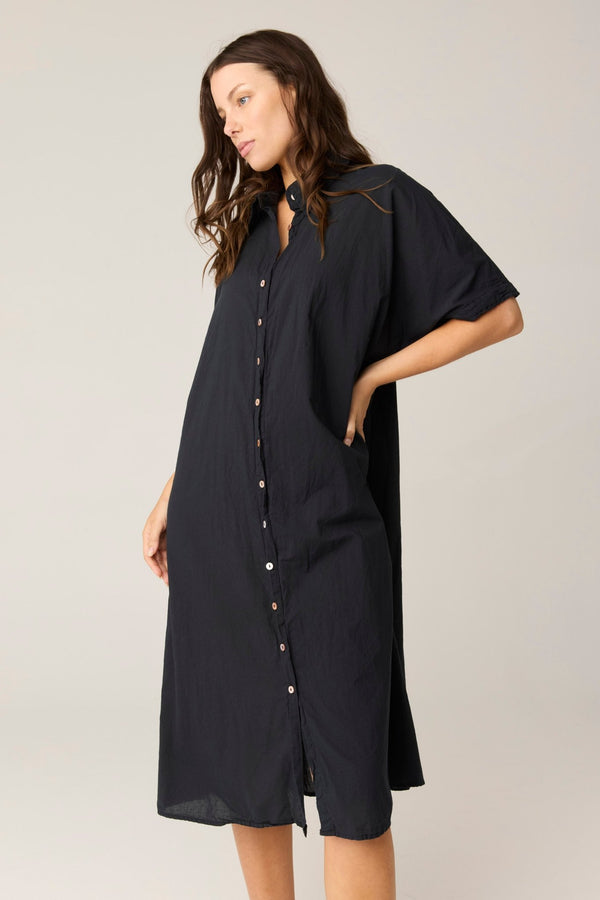 DEVOILE SHIRT DRESS - NOIR (PRE - ORDER) - Primness