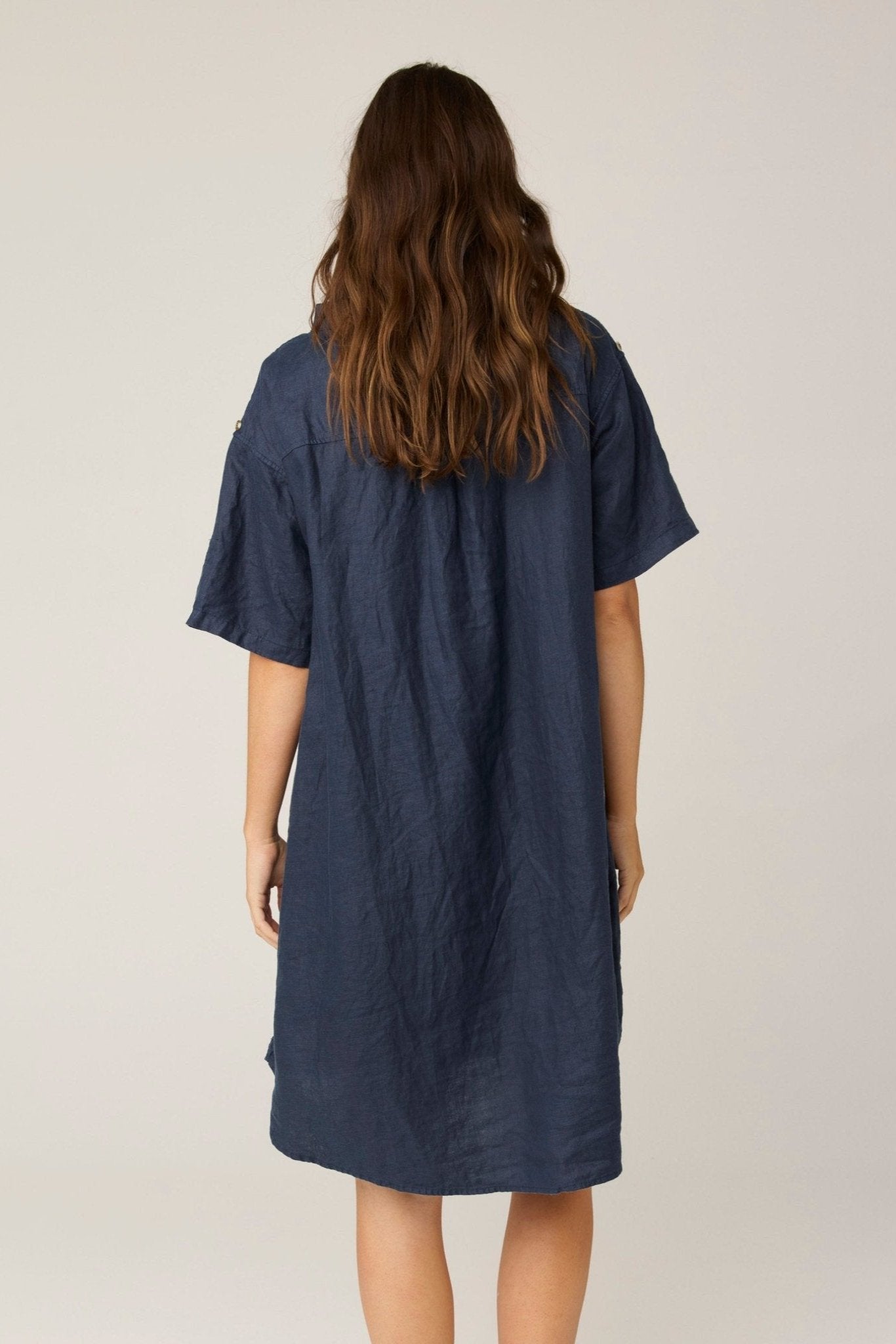 FOREVER SHIRT DRESS - DARK NAVY (PRE - ORDER) - Primness