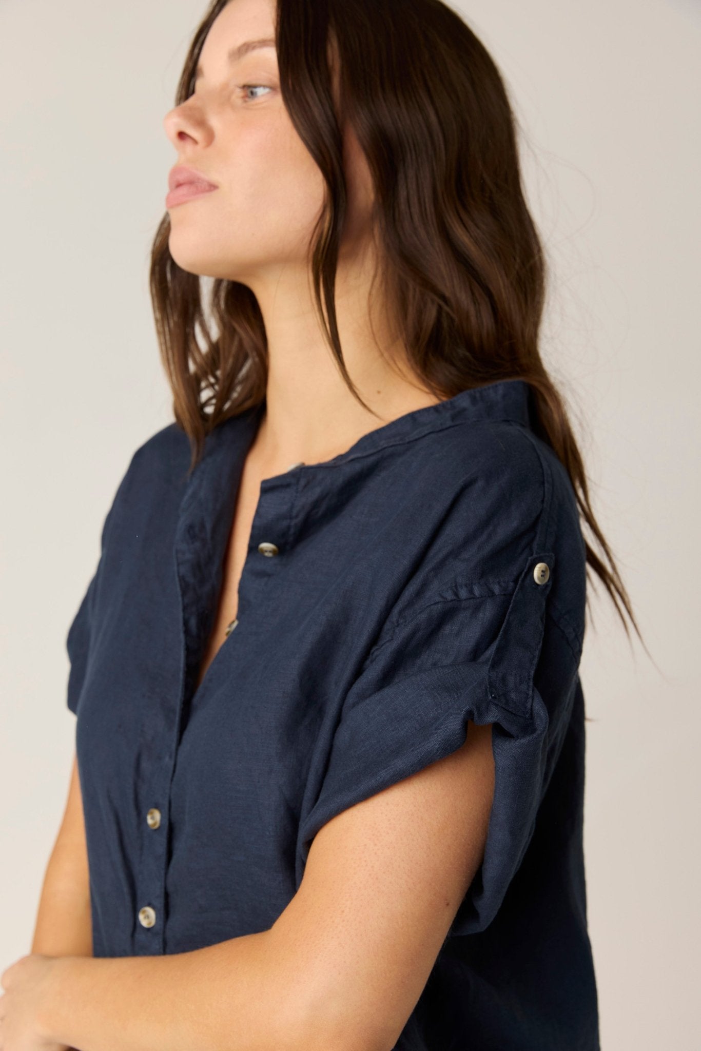 FOREVER SHIRT DRESS - DARK NAVY (PRE - ORDER) - Primness