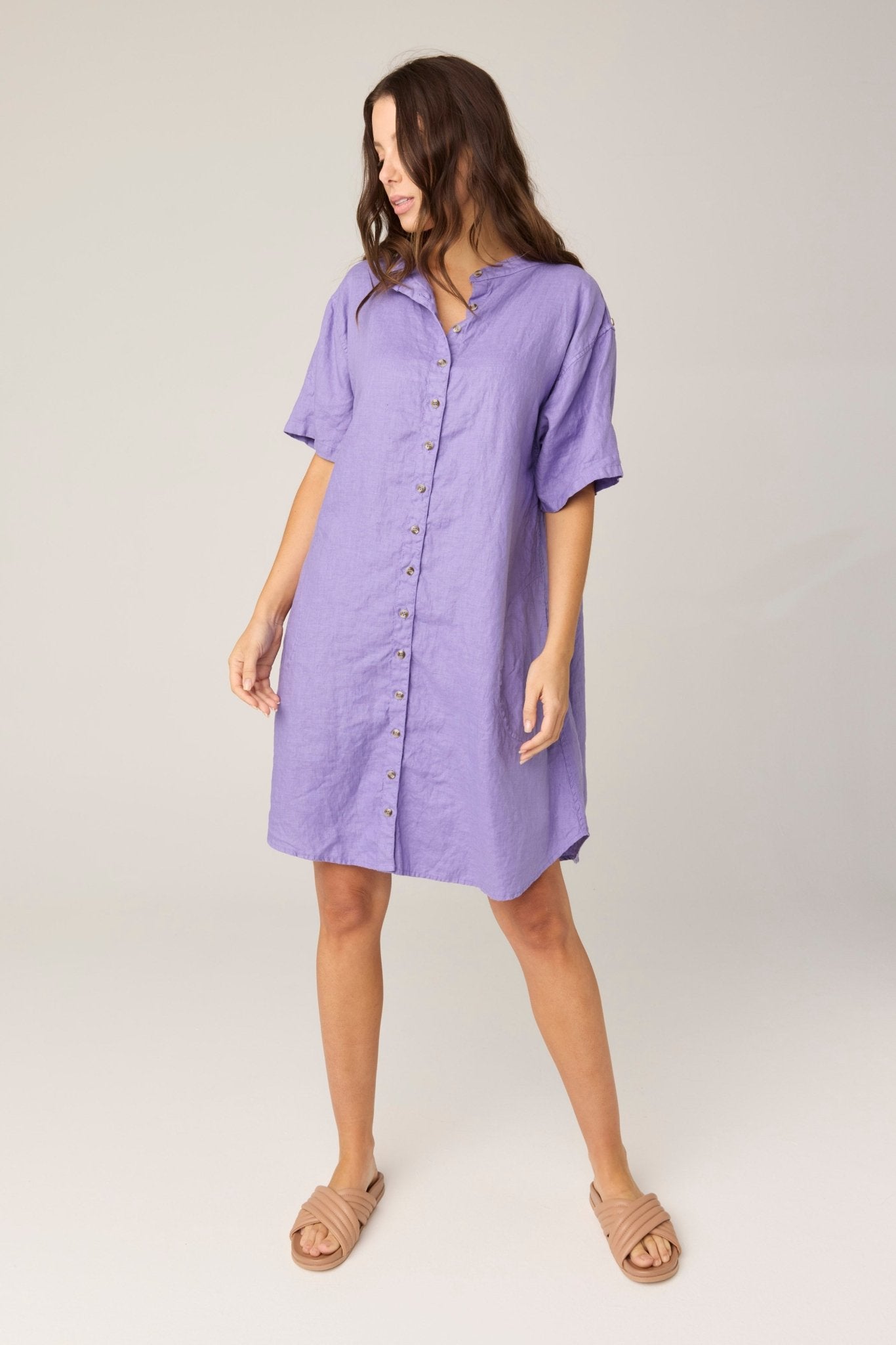 FOREVER SHIRT DRESS - LAVENDAR (PRE - ORDER) - Primness