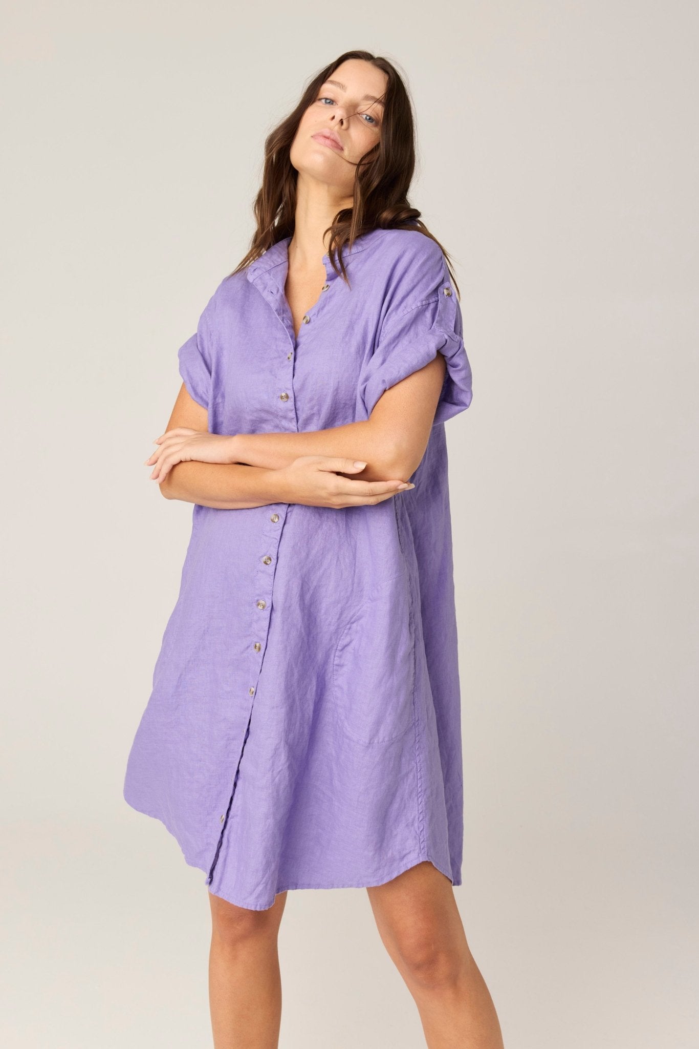 FOREVER SHIRT DRESS - LAVENDAR (PRE - ORDER) - Primness