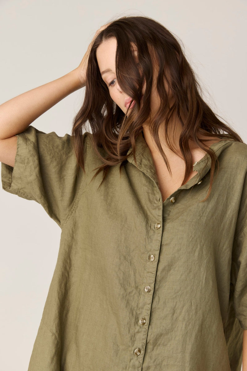 FOREVER SHIRT DRESS - MOSS (PRE - ORDER) - Primness