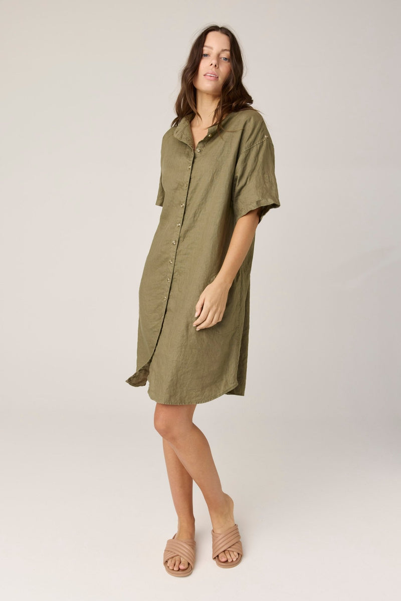 FOREVER SHIRT DRESS - MOSS (PRE - ORDER) - Primness