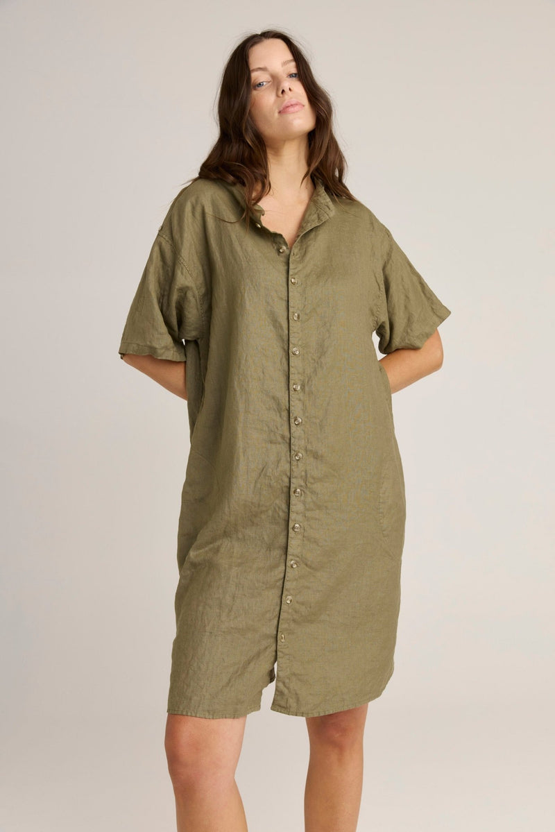 FOREVER SHIRT DRESS - MOSS (PRE - ORDER) - Primness