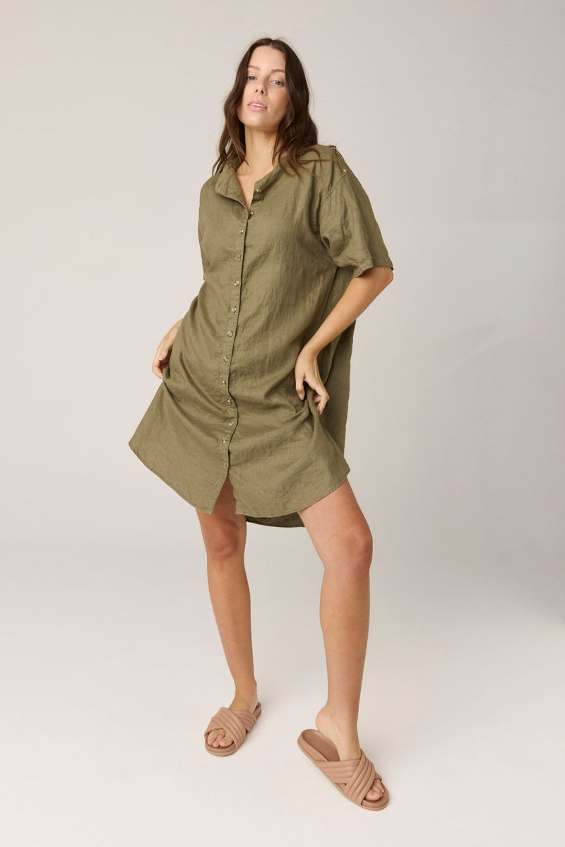 FOREVER SHIRT DRESS - MOSS (PRE - ORDER) - Primness