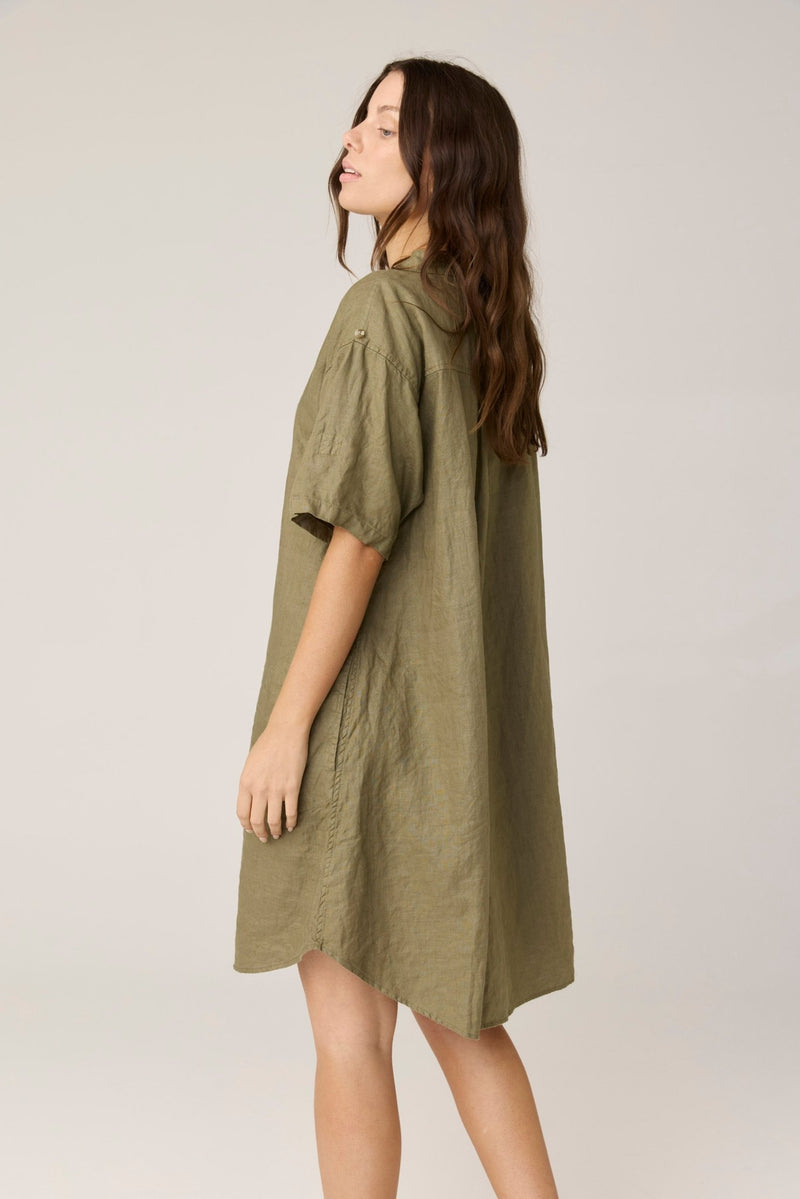 FOREVER SHIRT DRESS - MOSS (PRE - ORDER) - Primness