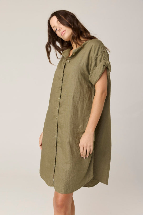 FOREVER SHIRT DRESS - MOSS (PRE - ORDER) - Primness