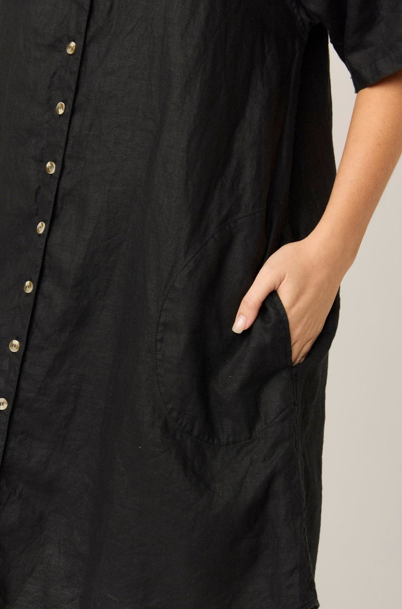 FOREVER SHIRT DRESS - NOIR (PRE - ORDER) - Primness