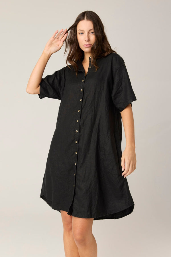 FOREVER SHIRT DRESS - NOIR (PRE - ORDER) - Primness