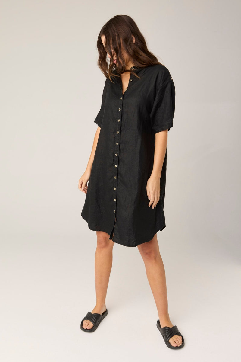 FOREVER SHIRT DRESS - NOIR (PRE - ORDER) - Primness