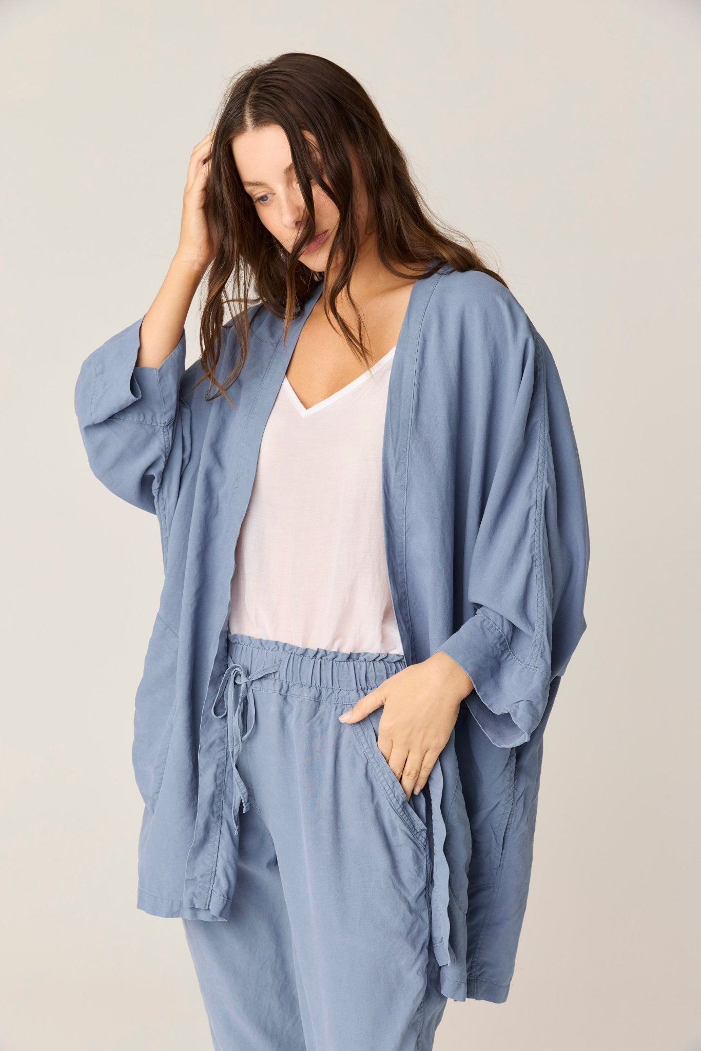 GRACIE KIMONO - CHALK BLUE (PRE - ORDER) - Primness