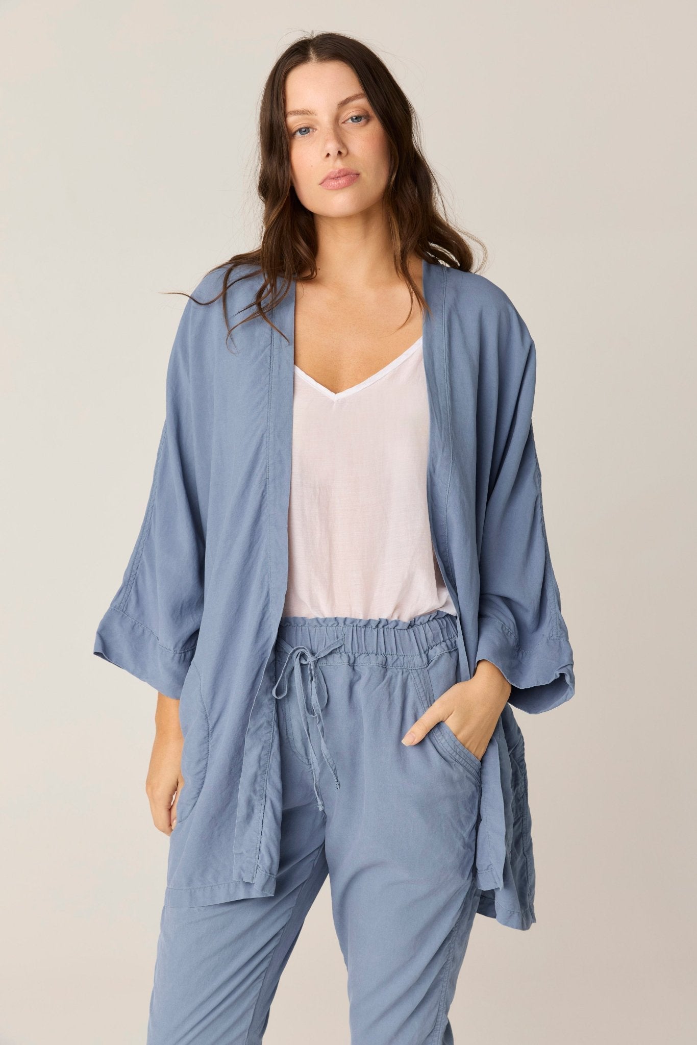 GRACIE KIMONO - CHALK BLUE (PRE - ORDER) - Primness