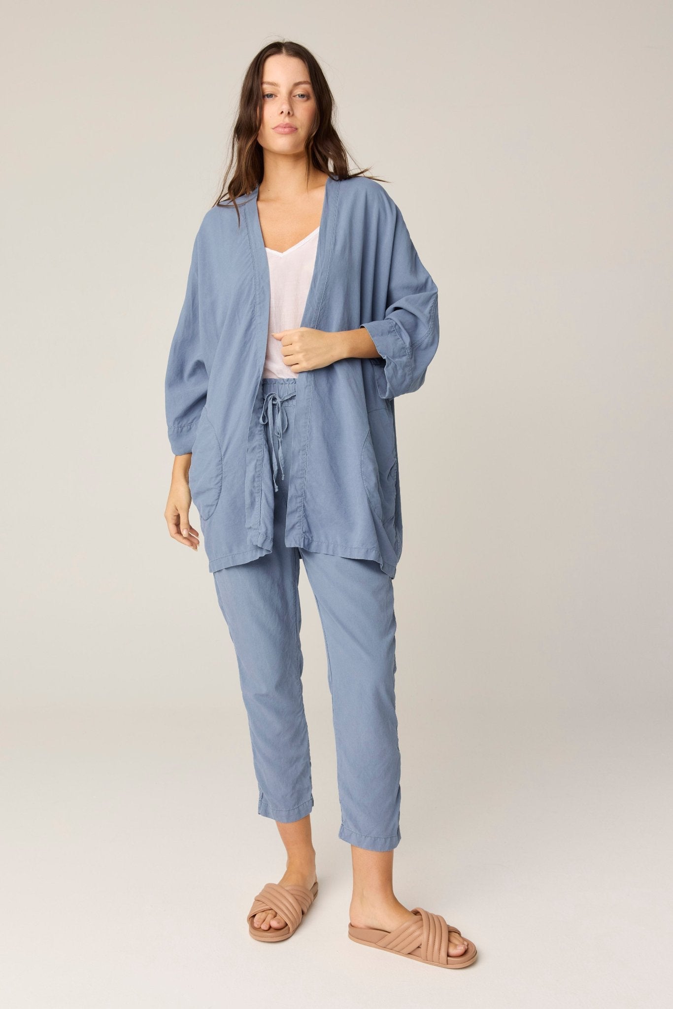 GRACIE KIMONO - CHALK BLUE (PRE - ORDER) - Primness