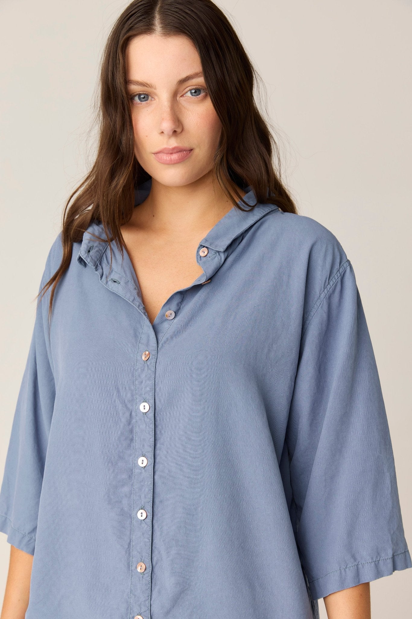 GRACIE SHIRT - CHALK BLUE (PRE - ORDER) - Primness