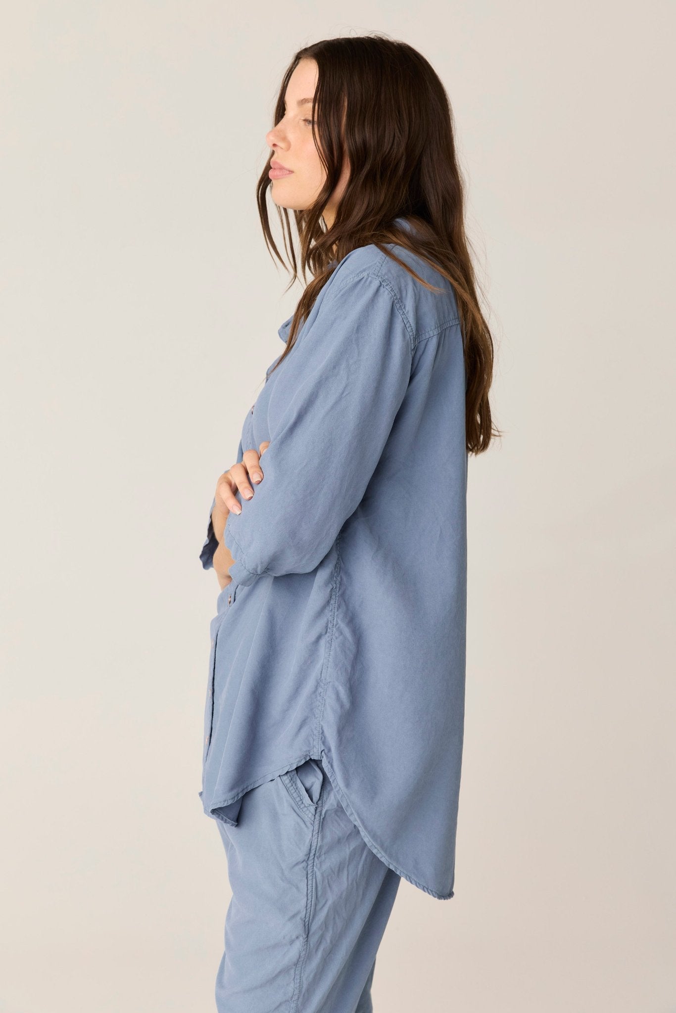 GRACIE SHIRT - CHALK BLUE (PRE - ORDER) - Primness