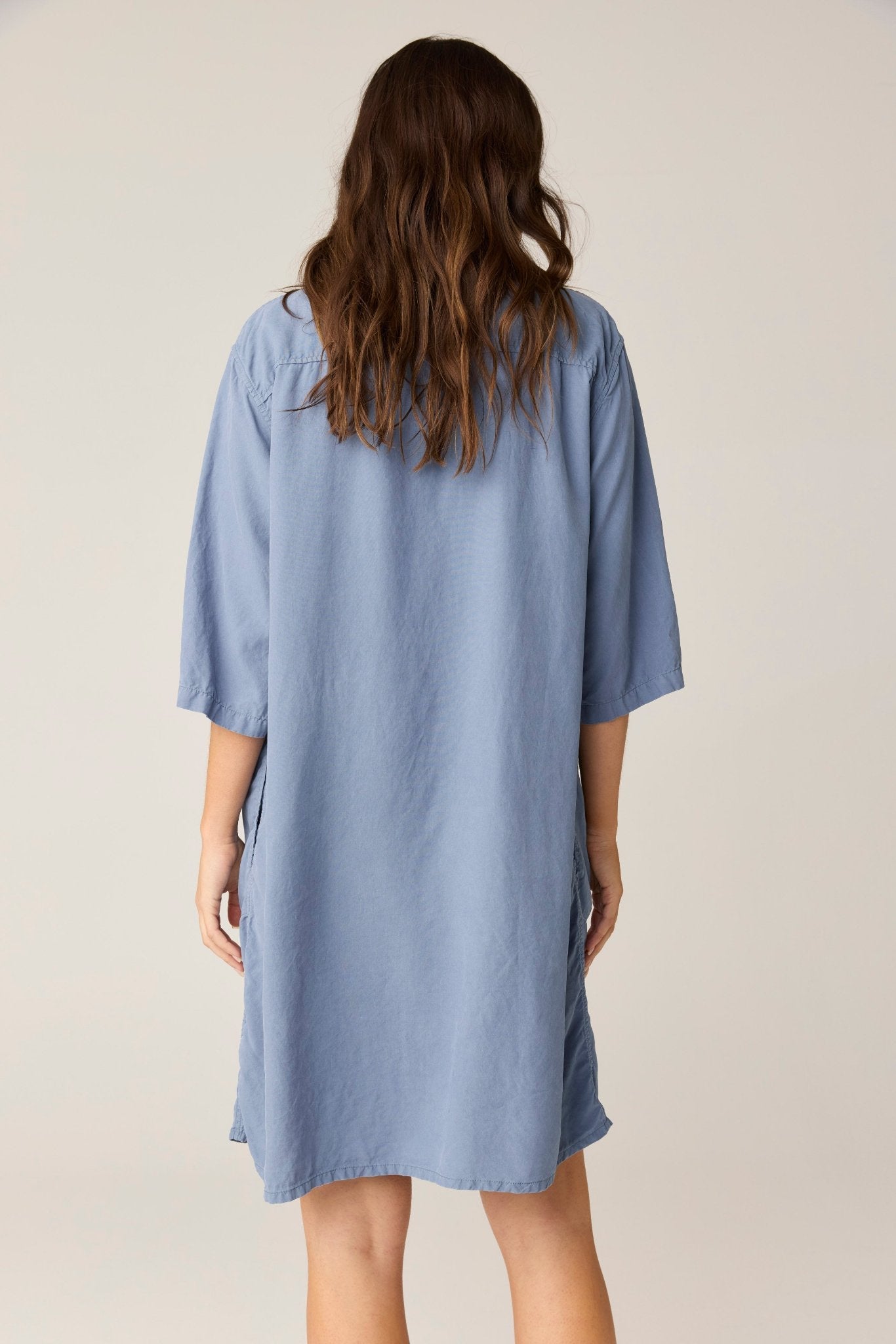 GRACIE SHIRT DRESS - CHALK BLUE (PRE - ORDER) - Primness