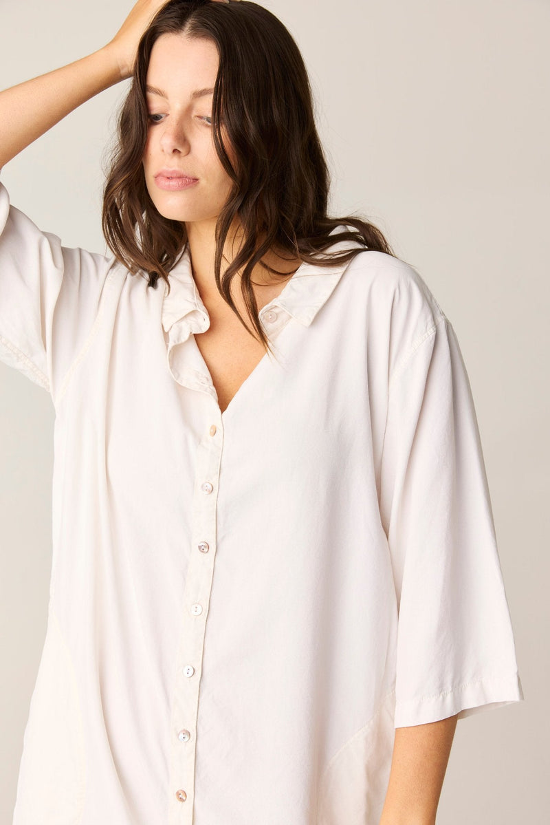 GRACIE SHIRT DRESS - CREAMY (PRE - ORDER) - Primness