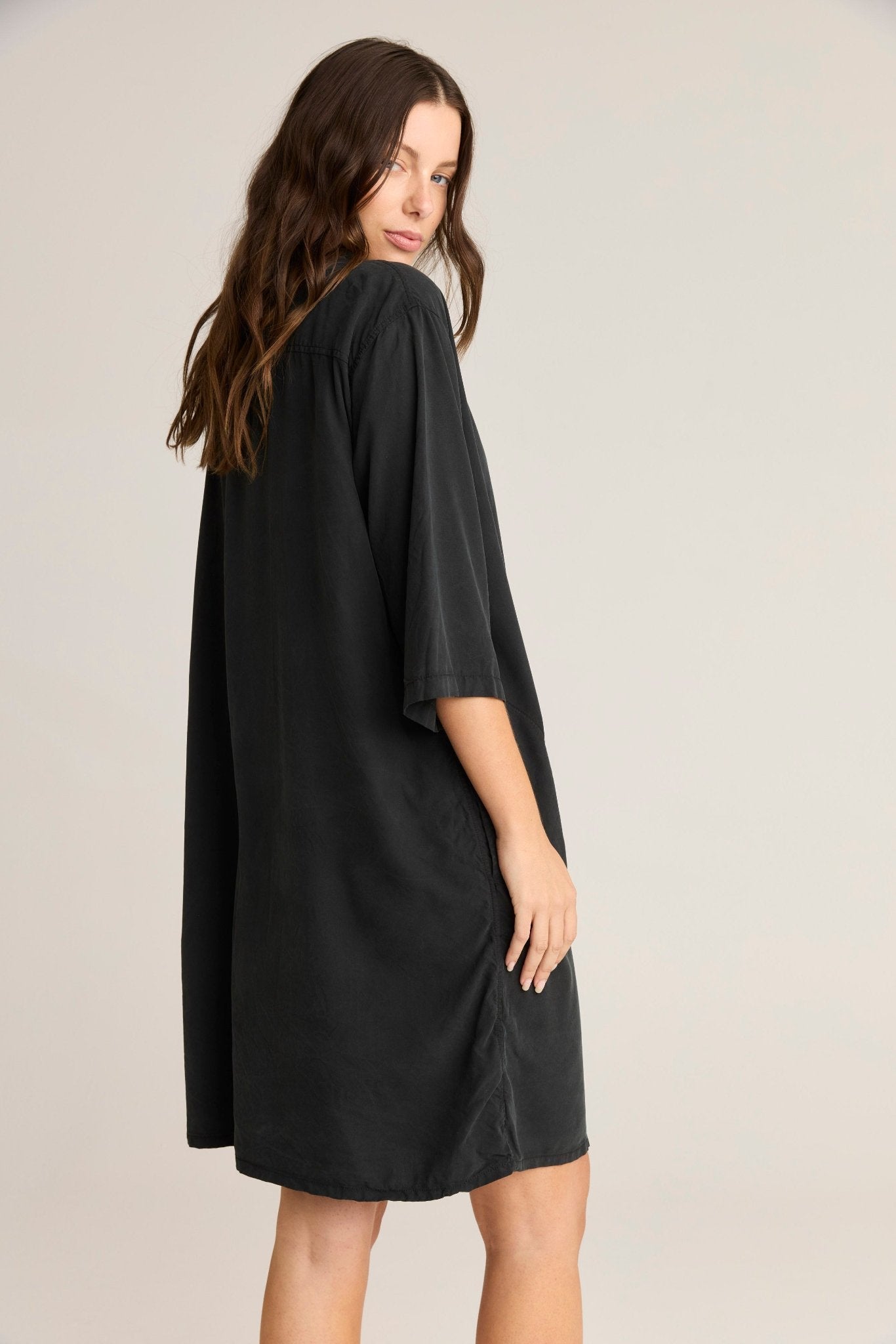 GRACIE SHIRT DRESS - NOIR (PRE - ORDER) - Primness