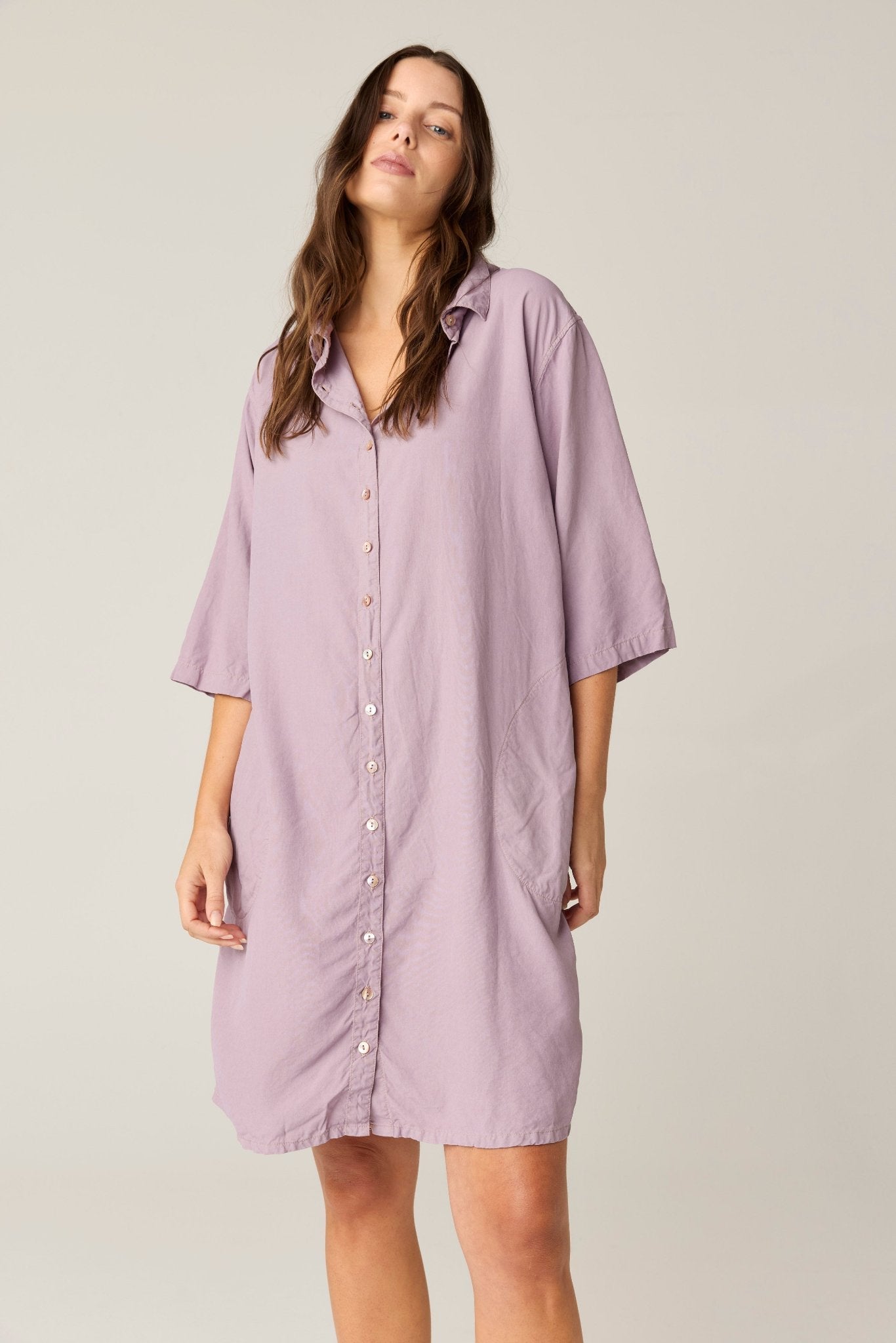 GRACIE SHIRT DRESS - ORCHID (PRE - ORDER) - Primness