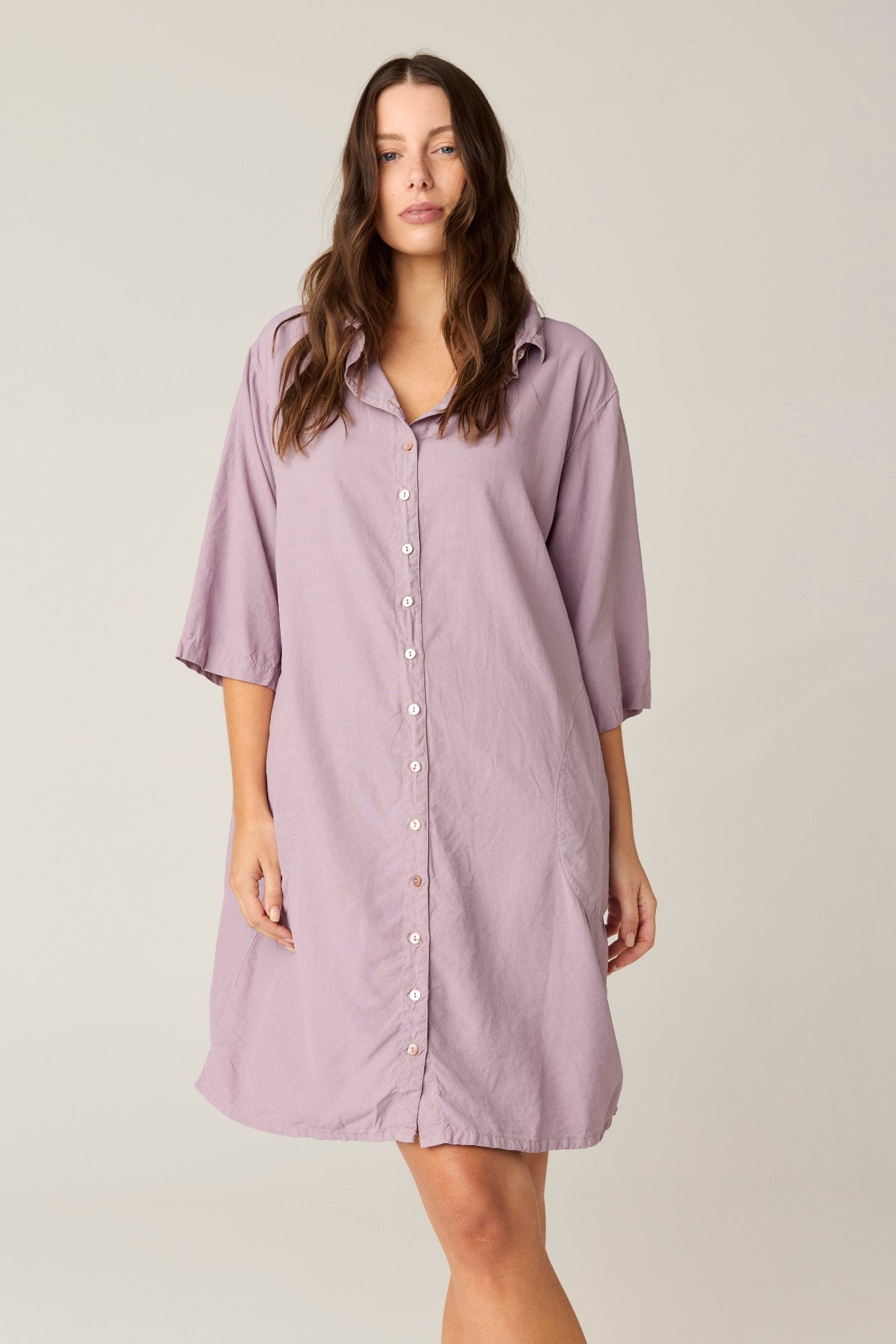 GRACIE SHIRT DRESS - ORCHID (PRE - ORDER) - Primness