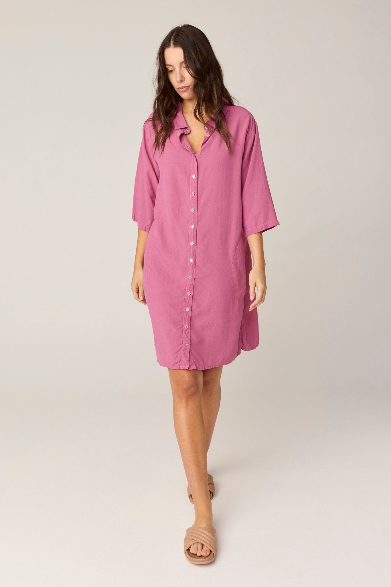 GRACIE SHIRT DRESS - STRAWBERRY (PRE - ORDER) - Primness