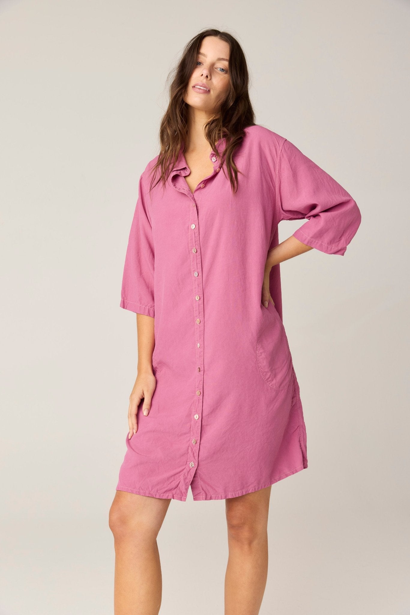 GRACIE SHIRT DRESS - STRAWBERRY (PRE - ORDER) - Primness