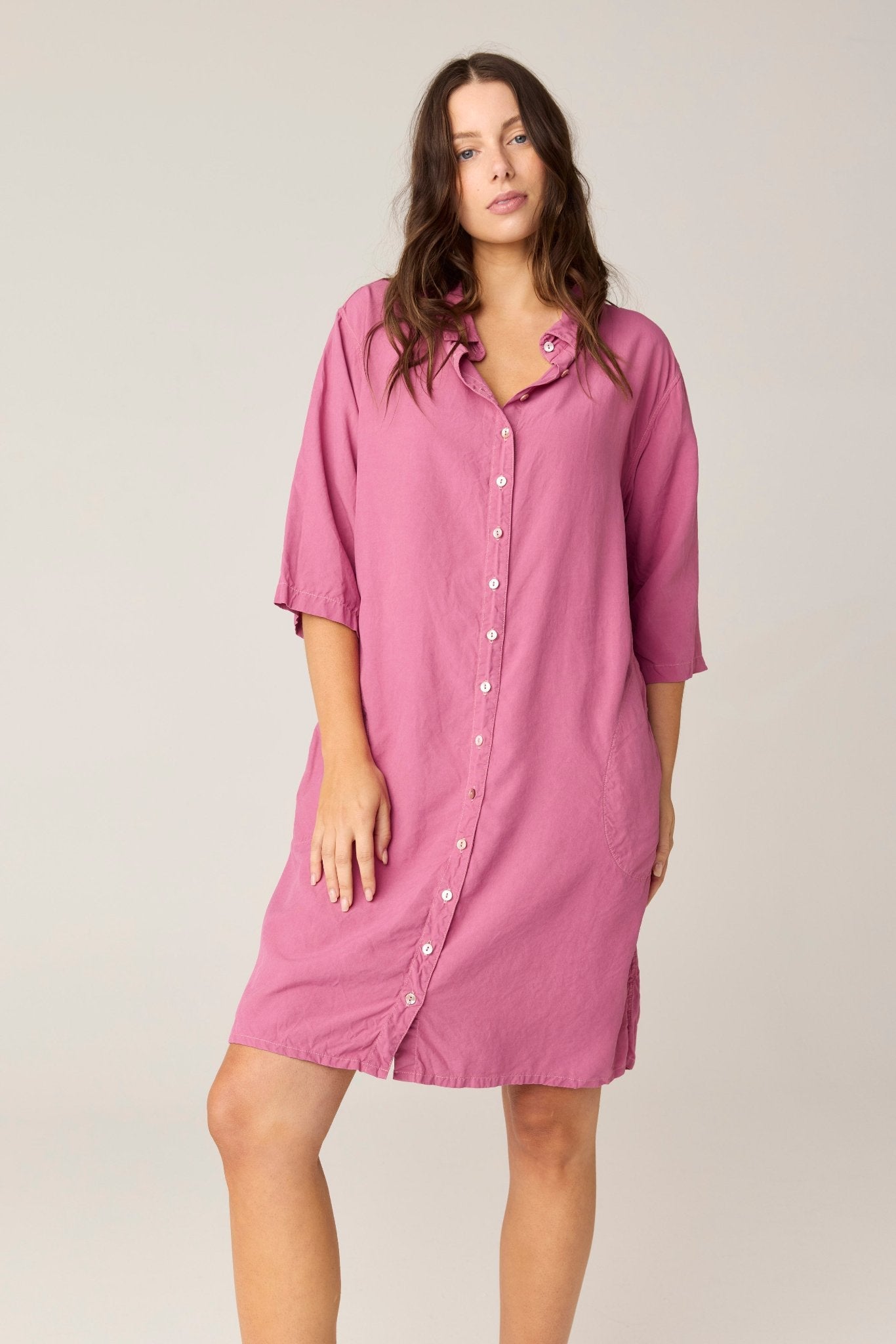 GRACIE SHIRT DRESS - STRAWBERRY (PRE - ORDER) - Primness