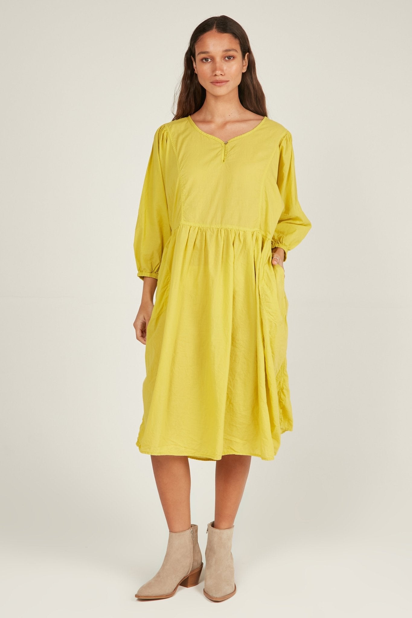 HALCYON DRESS - CHARTREUSE - Primness