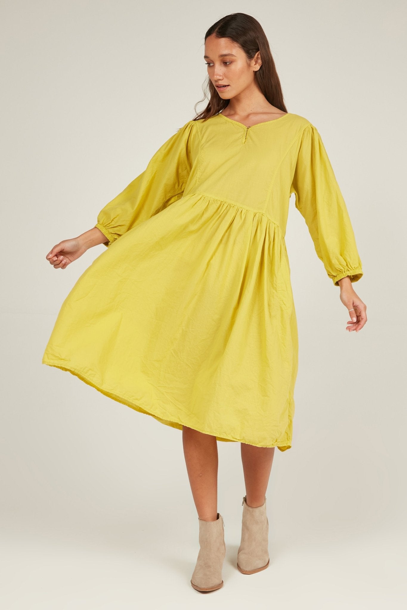 HALCYON DRESS - CHARTREUSE - Primness