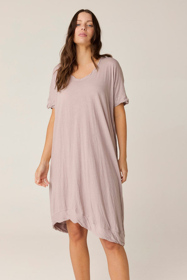 ROCCO TEE DRESS - DOVE (PRE - ORDER) - Primness