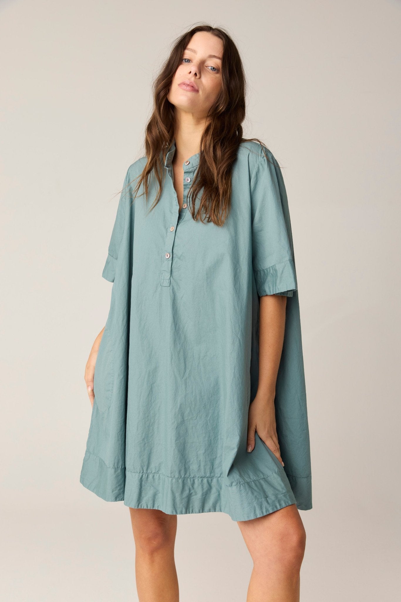 SHORE SHIRT DRESS - LAGOON (PRE - ORDER) - Primness