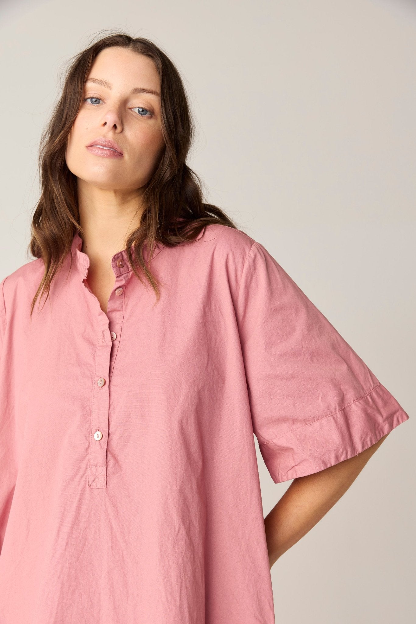 SHORE SHIRT DRESS - SALMON (PRE - ORDER) - Primness