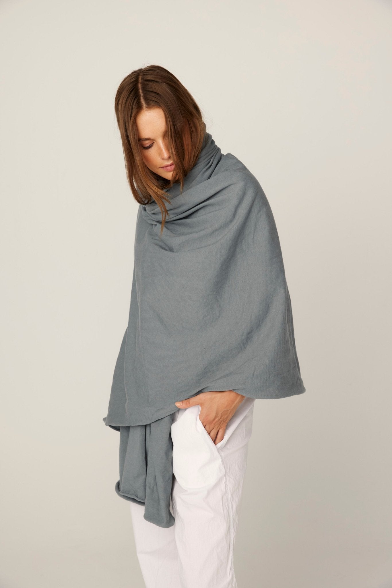 WRAPPED SCARF - GREY MIST (PRE-ORDER) - Primness