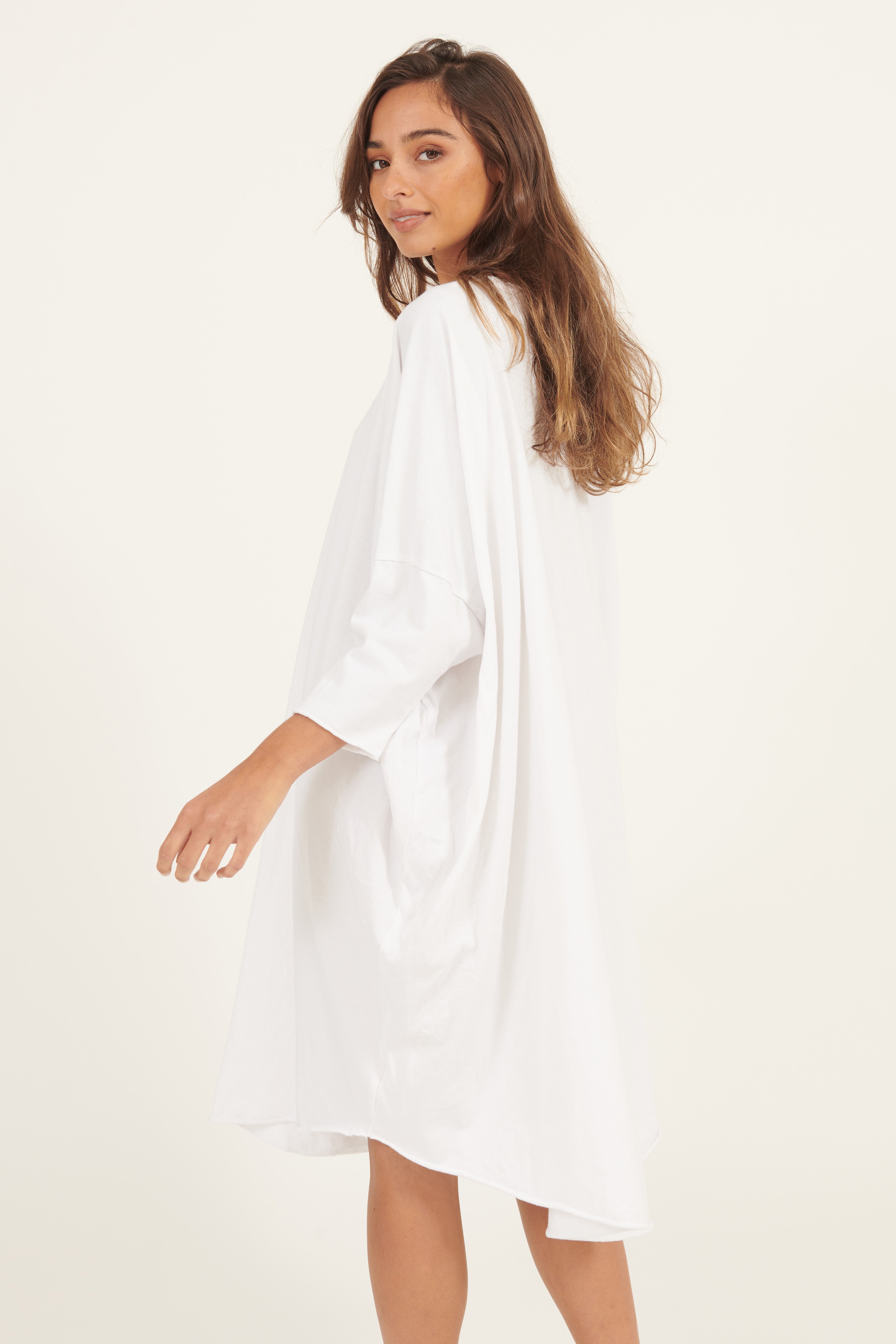 BOX L/S DRESS- BLANC