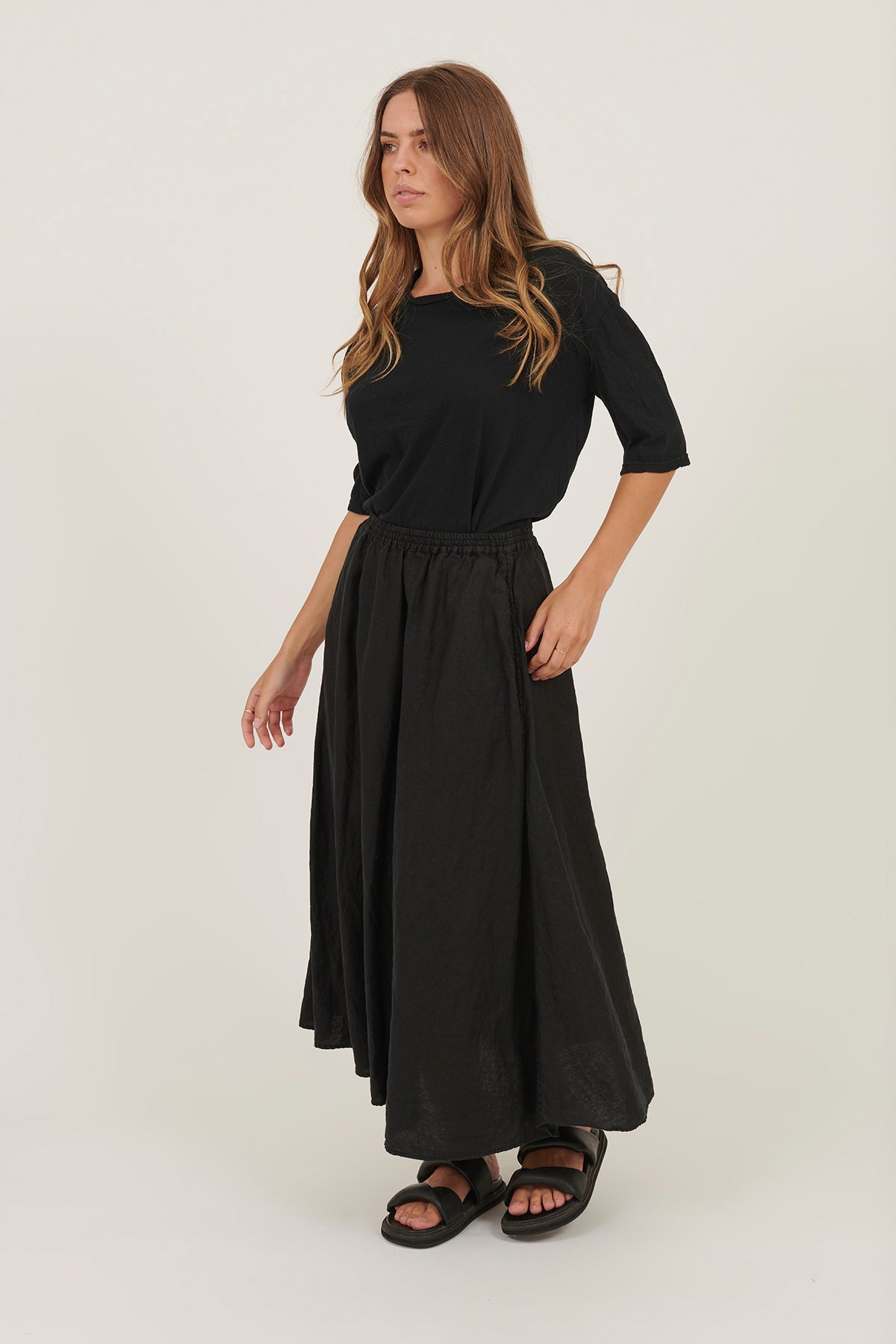 AMALFI SKIRT- NOIR - Primness