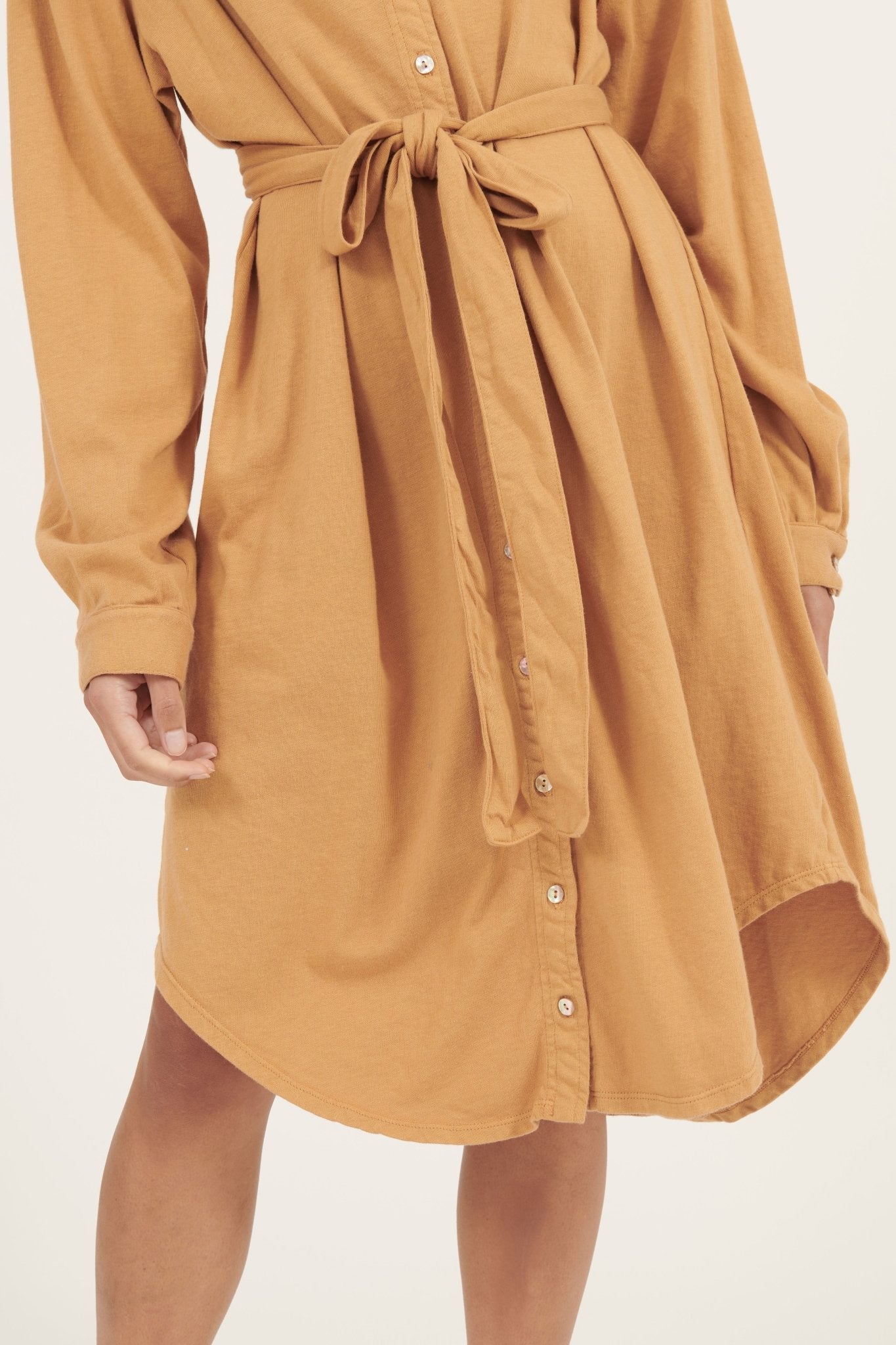 ARIA KNIT SHIRT DRESS - MARMALADE - Primness