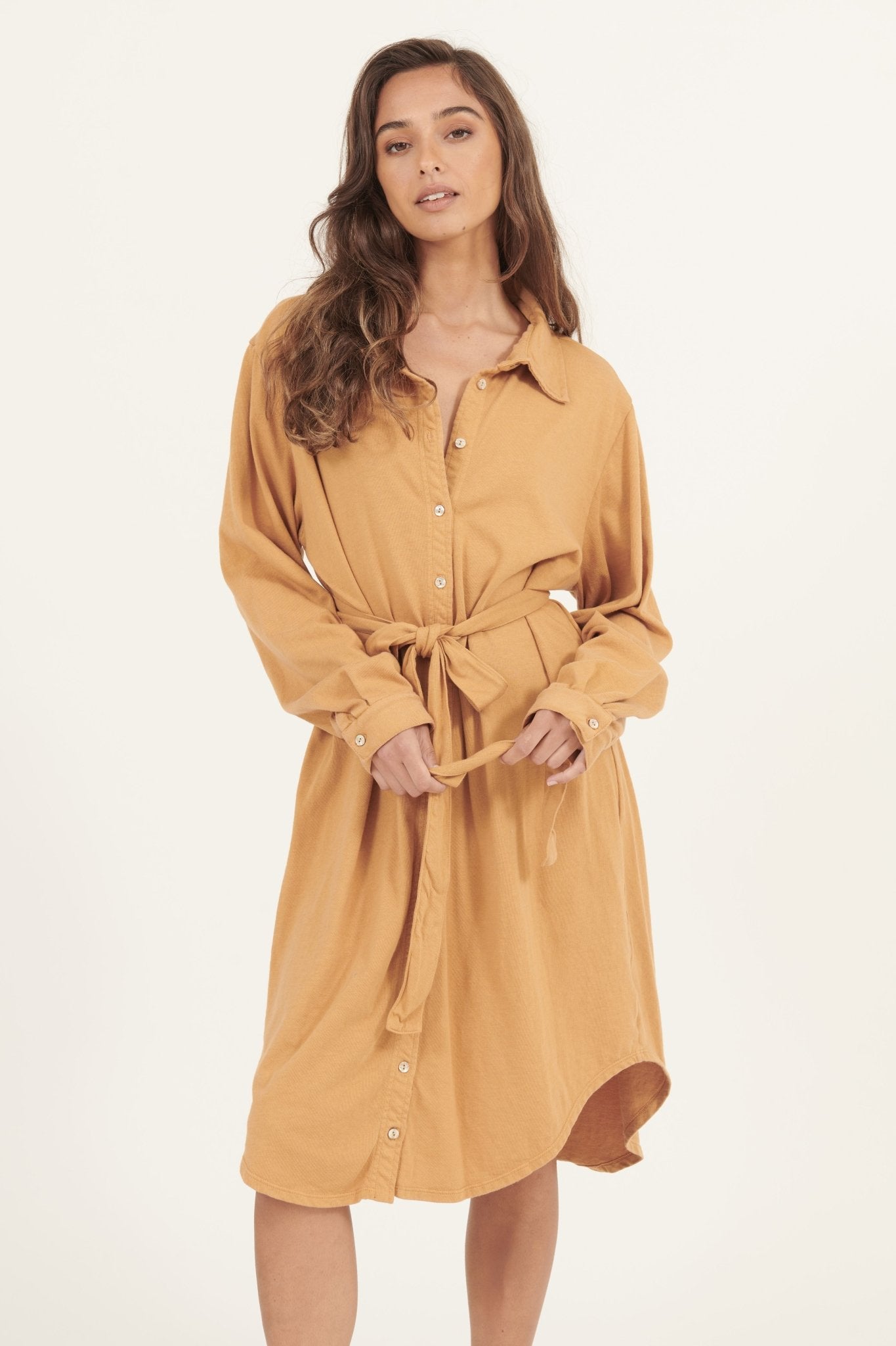 ARIA KNIT SHIRT DRESS - MARMALADE - FINAL SALE – Primness