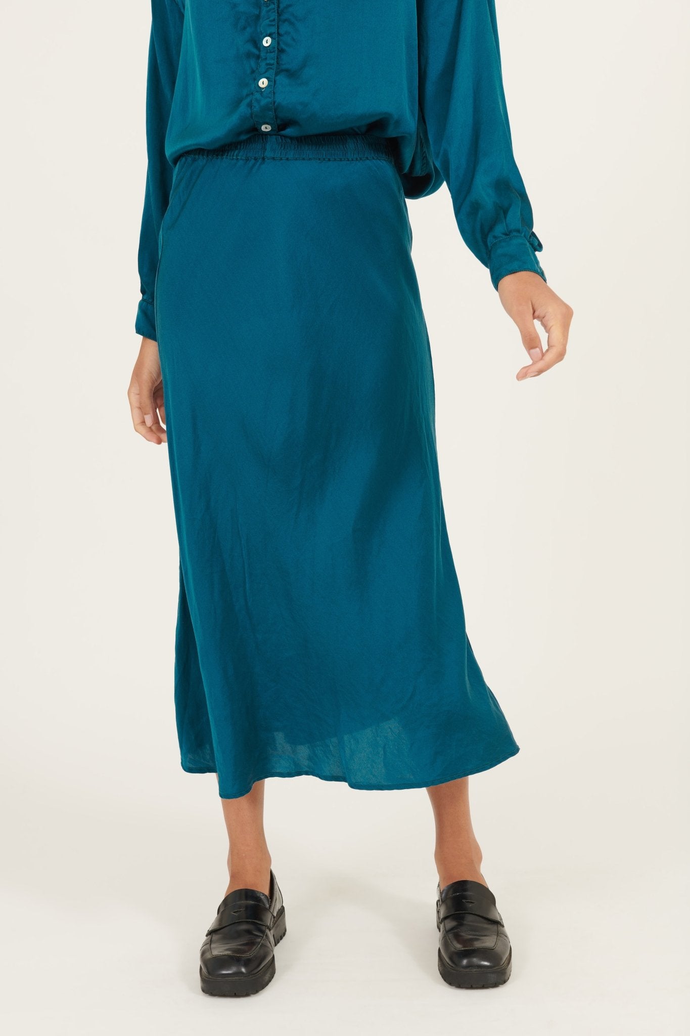 BIAS LONG SKIRT - AZURE - Primness