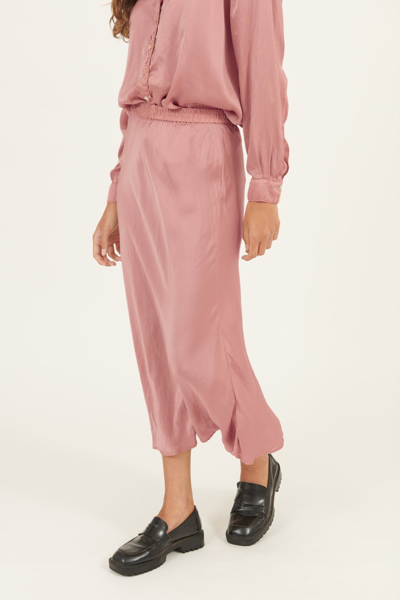 BIAS LONG SKIRT - FRENCH ROSE - Primness